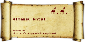 Almássy Antal névjegykártya